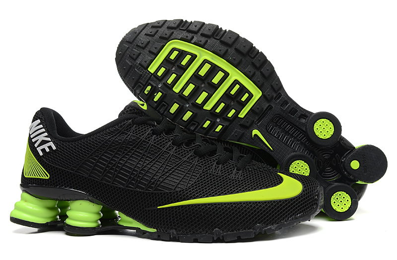 New Nike Shox Tur Black Fluorscent Green Shoes